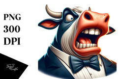 Goofy Cow with Bow Tie, PNG Product Image 1