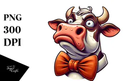Goofy Cow with Bow Tie, PNG Product Image 1
