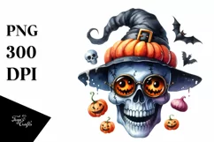 Funny Watercolor Halloween Sticker | Clipart Product Image 1