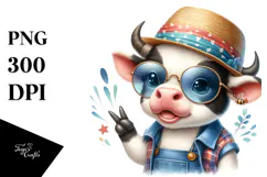 Cute Baby Cow PNG Product Image 1