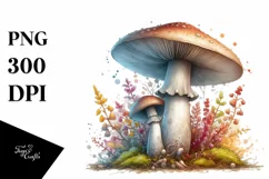Watercolor Splash Mushroom PNG Product Image 1