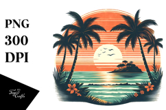 Retro Tropical Island Sunset Product Image 1