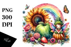Fruit Fairy House, Sunflower Floral | Sublimation | Clipart Product Image 3