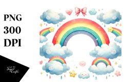Rainbow Between Clouds PNG Product Image 1