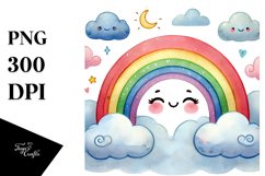 Rainbow Between Clouds PNG Product Image 1