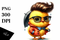 Proud Baby Chicken Playing PNG Product Image 1