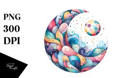 Colorful Moon Watercolor Sticker Design Product Image 1