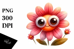 Happy Flower with Big Eyes, Transparent PNG Product Image 3