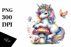 Colorful Baby Unicorn PNG Product Image 1