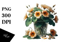 Detailed with Large Nasturtium | Sublimation Clipart Product Image 1
