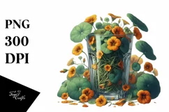 Detailed with Large Nasturtium | Sublimation Clipart Product Image 3