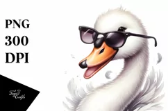 Funny Whimsical Swan Portrait Clipart Product Image 1
