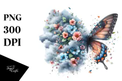 Butterfly with Cloud of Dust, Transparent PNG Product Image 1