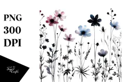Wildflower Silhouettes PNG Product Image 1