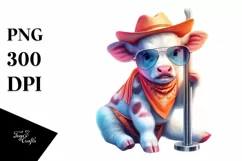 Watercolor Baby Cow Pole Dancer PNG Product Image 3