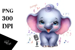 Cute Baby Elephant, High-Res PNG Product Image 1
