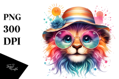 Colorful Baby Lion with Sunglasses | Sublimation | Clipart Product Image 1