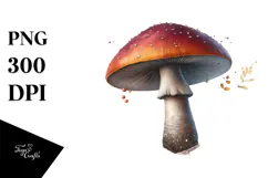 Mushroom Watercolor Splash, Transparent PNG Product Image 1