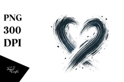 Heart with Wings Simple Paintbrush Style PNG Product Image 1