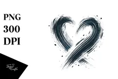 Heart with Wings Simple Paintbrush Style PNG Product Image 1
