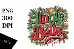 Jingle Bells Retro Christmas Png Product Image 5