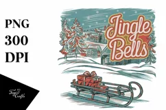 Retro Jingle Bells Christmas Png Product Image 5