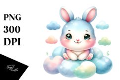 Colorful Baby Rabbit Watercolor Clipart Product Image 3