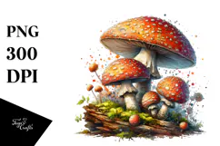 Mushroom Watercolor Splash, Transparent PNG Product Image 1