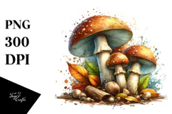 Mushroom Watercolor Splash, Transparent PNG Product Image 1