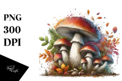Mushroom Watercolor Splash, Transparent PNG Product Image 1