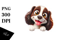 Colorful Cartoon Baby Spaniel Sublimation Clipart Product Image 1