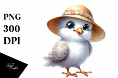 Sublimation Baby Dove Standing Up Big Eyes Sun Hat Product Image 3