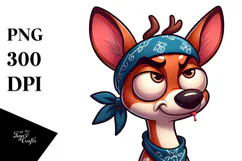 Playful Deer with Bandana PNG Product Image 1