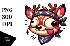 Goofy Deer with Bandana PNG Product Image 1