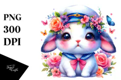 Cute Vibrant Baby Rabbit PNG Product Image 1
