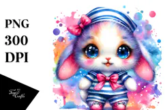 Cute Vibrant Baby Rabbit PNG Product Image 1