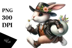 Goofy Bunny with Modern Haircut PNG Product Image 1