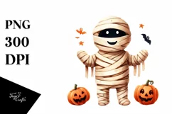 Simple Funny Halloween Mummy, Transparent PNG Product Image 3