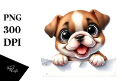 Funny Crazy Baby Bulldog PNG Product Image 1