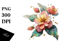 Wooden Small Stained Begonia PNG Product Image 1