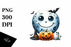 Funny Watercolor Halloween Sticker Clipart Product Image 3