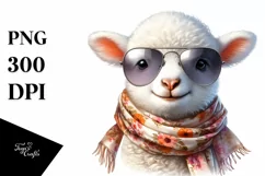 Detailed Funny Lamb Watercolor Clipart Product Image 1