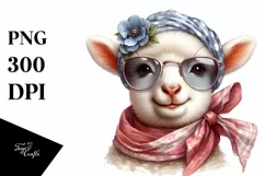 Detailed Funny Lamb Watercolor Clipart Product Image 3