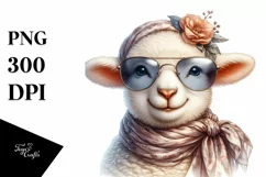 Detailed Funny Lamb Watercolor Clipart Product Image 3