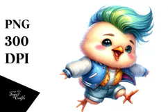 Happy Baby Chicken Jumping PNG Product Image 1