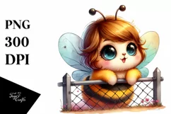 Colorful Baby Bee PNG Product Image 3