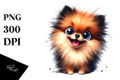Cute Crazy Enthusiastic Pomeranian Watercolor Product Image 3
