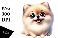 Funny Crazy Watercolor Pomeranian | Clipart Product Image 1