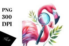 Vibrant Flamingo Magnifying Clipart Product Image 3