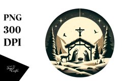 Retro Christmass Nativity Scene PNG Product Image 1